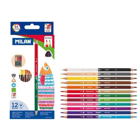 Kredki ołówkowe trójkątne Bicolor 1131 24 kol. Milan (07112312) Kredki ołówkowe trójkątne Bicolor 1131 24 kol. Milan (07112312)