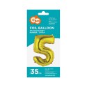 Balon foliowy Godan cyfra 5 złoty 35 cm (FG-C35Z5) Balon foliowy Godan cyfra 5 złoty 35 cm (FG-C35Z5)