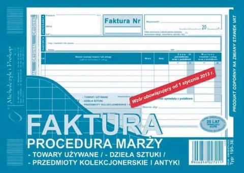 Druk samokopiujący Michalczyk i Prokop Faktura procedura marży A5 80k. (195-3E) Druk samokopiujący Michalczyk i Prokop Faktura procedura marży A5 80k. (195-3E)