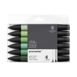 Marker specjalistyczny Winsor Zestaw 6szt green tones mix (0290158)