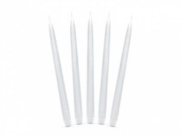 Świeca Stożkowa matowy biały 1op/10szt biały [mm:] 240 Partydeco (SKMET-008)