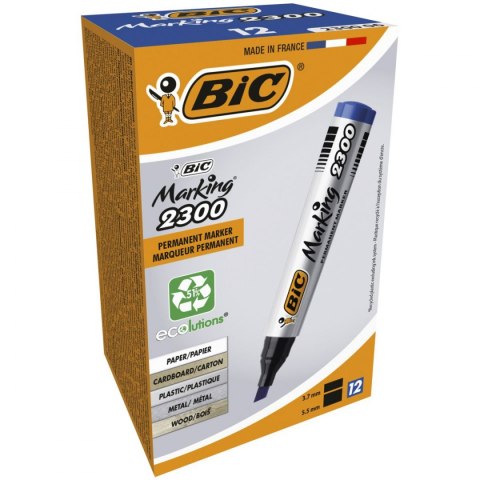 Marker permanentny Bic Marking 2300 niebieski 3,7-5,5mm ścięta końcówka (8209253) Marker permanentny Bic Marking 2300 niebieski 3,7-5,5mm ścięta końcówka (8209253)