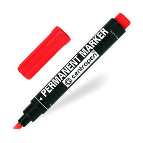 Marker permanentny Centropen czerwony 2,0-5,0mm ścięta końcówka (8576) Marker permanentny Centropen czerwony 2,0-5,0mm ścięta końcówka (8576)