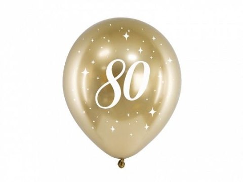 Balon gumowy Partydeco Glossy 80 urodziny złoty 300mm (CHB14-1-80-019-6) Balon gumowy Partydeco Glossy 80 urodziny złoty 300mm (CHB14-1-80-019-6)