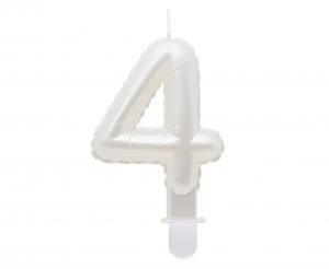 Świeczka urodzinowa Godan cyferka 4, perłowa biała, 7 cm (SF-PBI4) Świeczka urodzinowa Godan cyferka 4, perłowa biała, 7 cm (SF-PBI4)