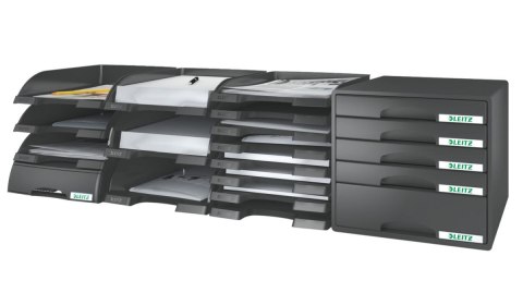 Szuflada na dokumenty Plus czarny polistyren PS [mm:] 360x255x 70 Leitz (52272095)