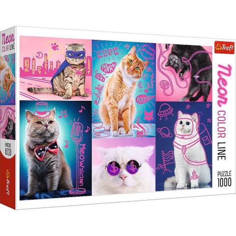 Puzzle Trefl Super cats Neon Color Line 1000 el. (10581) Puzzle Trefl Super cats Neon Color Line 1000 el. (10581)