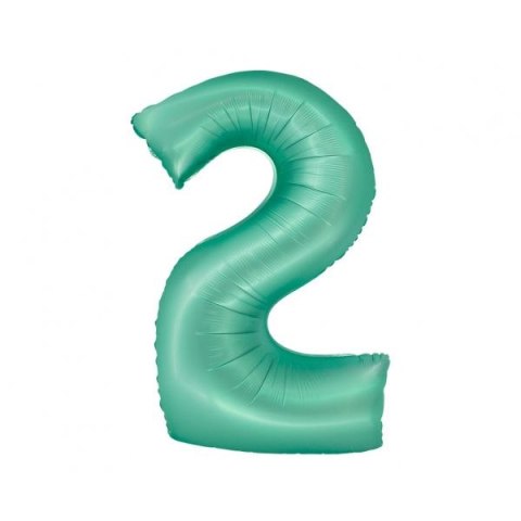 Balon foliowy matowa cyfra 2, miętowa Godan (CH-SMT2) Balon foliowy matowa cyfra 2, miętowa Godan (CH-SMT2)