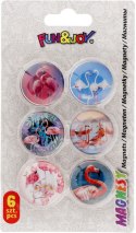 Magnes Fun&Joy FLAMINGI okrągły mix śr. 30mm 6 sztuk Magnes Fun&Joy FLAMINGI okrągły mix śr. 30mm 6 sztuk