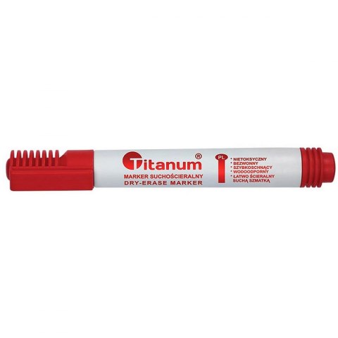 Marker suchościeralny Titanum czerwony 3,0mm okrągła końcówka (BY1026-02) Marker suchościeralny Titanum czerwony 3,0mm okrągła końcówka (BY1026-02)
