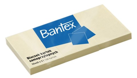 Notes samoprzylepny (karteczki) Bantex żółty 100k [mm:] 50x40 (400086386)