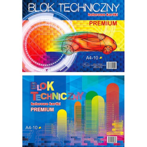 Blok techniczny Protos A4 kolorowy 10k Blok techniczny Protos A4 kolorowy 10k