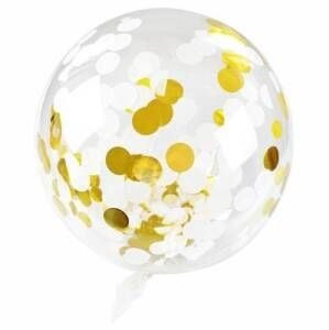 Balon gumowy Arpex Golden party konfetti złote transparentny 450mm (BLF0041ZLO) Balon gumowy Arpex Golden party konfetti złote transparentny 450mm (BLF0041ZLO)