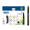 Flamaster Milan Brush Fluo pędzelkowe 6 kol. (0612606FL) Flamaster Milan Brush Fluo pędzelkowe 6 kol. (0612606FL)