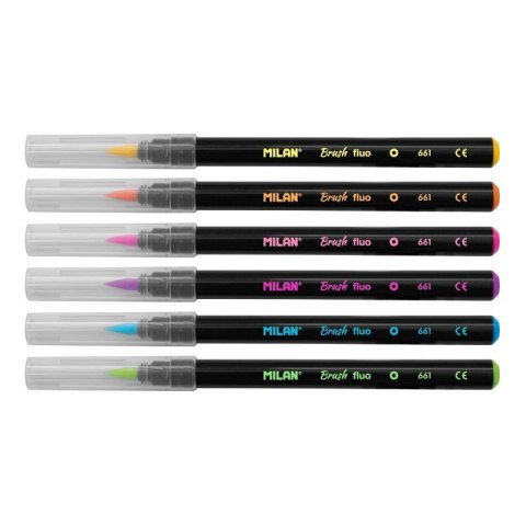 Flamaster Milan Brush Fluo pędzelkowe 6 kol. (0612606FL) Flamaster Milan Brush Fluo pędzelkowe 6 kol. (0612606FL)