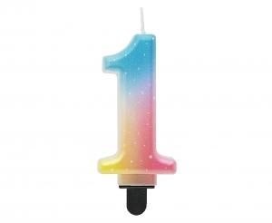 Świeczka urodzinowa Godan cyferka 1, ombre, pastelowa, 8 cm (SF-OPA1) Świeczka urodzinowa Godan cyferka 1, ombre, pastelowa, 8 cm (SF-OPA1)