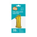 Balon foliowy Godan cyfra 1 złoty 35 cm (FG-C35Z1) Balon foliowy Godan cyfra 1 złoty 35 cm (FG-C35Z1)