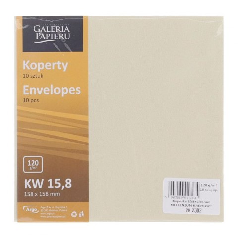 Koperta Galeria Papieru Millenium kremowa [mm:] 158x158 (282302) 10 sztuk