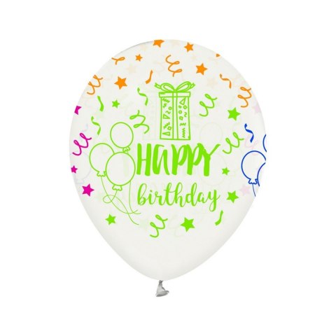 Balon gumowy Godan Happy Birthday 12/5 szt biały 30mm 12cal (132GZ-HBD5) Balon gumowy Godan Happy Birthday 12/5 szt biały 30mm 12cal (132GZ-HBD5)