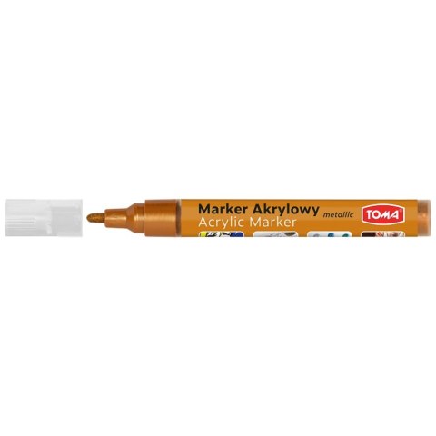 Marker specjalistyczny Toma akrylowy-pomarańczowy metaliczny pomarańczowy 2,5mm okrągła końcówka (TO-402) Marker specjalistyczny Toma akrylowy-pomarańczowy metaliczny pomarańczowy 2,5mm okrągła końcówka (TO-402)