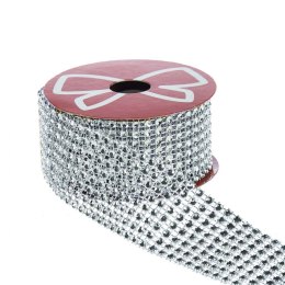 Taśma ozdobna z kryształkami srebrna 40x1 [mm x m] srebrna Arpex (BN4857SRE)