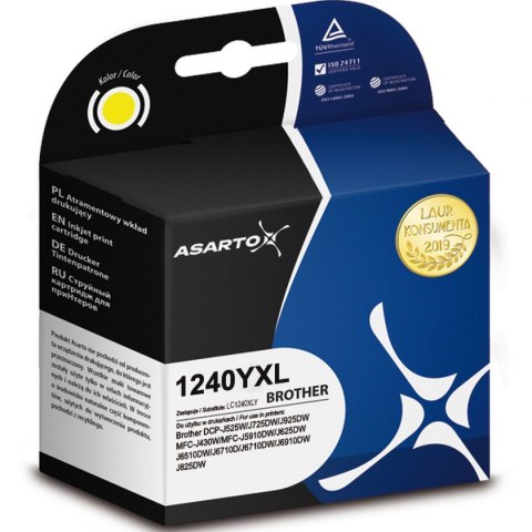 Tusz (cartridge) alternatywny Asarto do Brother 1240YXL | DCPJ525W/725DW/925DW I yellow żółty 18ml (AS-B1240YXL) Tusz (cartridge) alternatywny Asarto do Brother 1240YXL | DCPJ525W/725DW/925DW I yellow żółty 18ml (AS-B1240YXL)