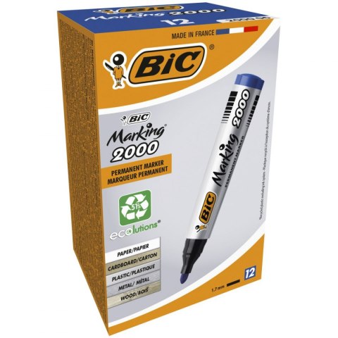 Marker permanentny Bic Marking 2000 niebieski 1,5mm okrągła końcówka (8209143) Marker permanentny Bic Marking 2000 niebieski 1,5mm okrągła końcówka (8209143)