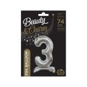 Balon gumowy Godan Beauty&Charm cyfra stojąca srebrna Srebrny 30cal (BC-ASS3) Balon gumowy Godan Beauty&Charm cyfra stojąca srebrna Srebrny 30cal (BC-ASS3)