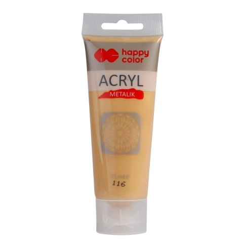Farba akrylowa delikatne złoto metalik kolor: złoty 75ml Happy Color (HA 7370 0075-116) Farba akrylowa delikatne złoto metalik kolor: złoty 75ml Happy Color (HA 7370 0075-116)