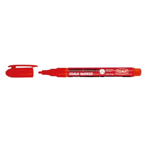 Marker specjalistyczny kredowy czerwony 1,5mm ścięta końcówka Toma