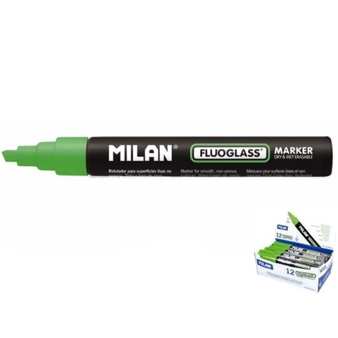 Marker specjalistyczny Milan do szyb fluo zielony 2,0-4,0mm ścięta końcówka (591296012) Marker specjalistyczny Milan do szyb fluo zielony 2,0-4,0mm ścięta końcówka (591296012)