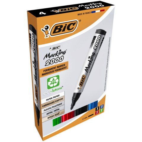 Marker permanentny Bic Marking 2000 komplet 4 szt mix 1,5mm okrągła końcówka (8209112) Marker permanentny Bic Marking 2000 komplet 4 szt mix 1,5mm okrągła końcówka (8209112)