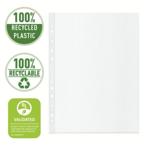 Koszulki na dokumenty Esselte Recycled groszkowa A4 kolor: bezbarwny typu U 70 mic. (627493) Koszulki na dokumenty Esselte Recycled groszkowa A4 kolor: bezbarwny typu U 70 mic. (627493)