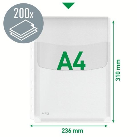 Koszulki na dokumenty Leitz krystaliczne A4 kolor: przezroczysty górna klapka 170 mic. (47573003) Koszulki na dokumenty Leitz krystaliczne A4 kolor: przezroczysty górna klapka 170 mic. (47573003)
