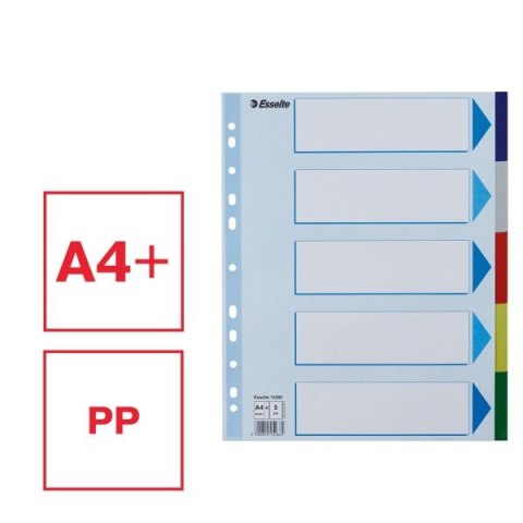 Przekładka czysta Esselte maxi A4 mix kolorów 5k (15266) Przekładka czysta Esselte maxi A4 mix kolorów 5k (15266)