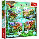 Puzzle Trefl Dinozaury 4w1 4w1 el. (34609) Puzzle Trefl Dinozaury 4w1 4w1 el. (34609)