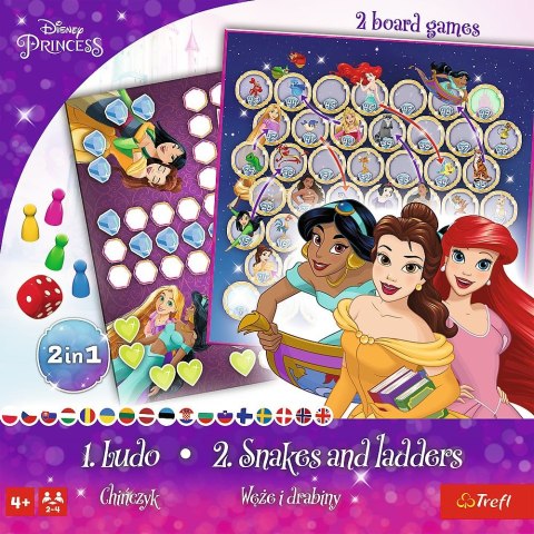 Gra planszowa 2w1 Chińczyk / Węże i drabiny - Princess Chińczyk, węże i drabiny Trefl (02418) Gra planszowa 2w1 Chińczyk / Węże i drabiny - Princess Chińczyk, węże i drabiny Trefl (02418)