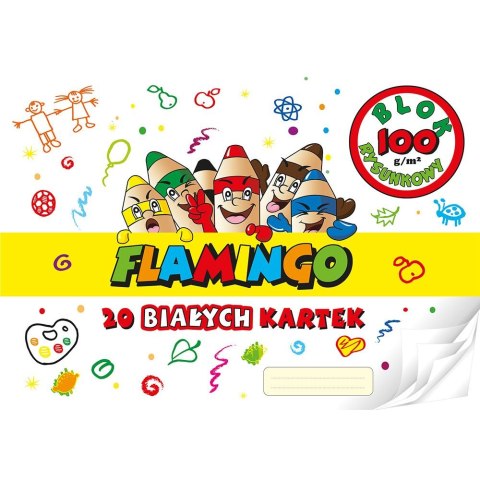 Blok rysunkowy Flamingo biały A3 20 kartek 100g/m? Blok rysunkowy Flamingo biały A3 20 kartek 100g/m?