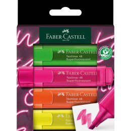 Zakreślacz Faber Castell Super Neon 4 kol. mix 1,0-5,0mm (254600 FC)