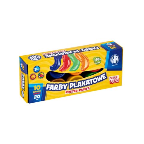 Farby plakatowe Astra kolor: mix 20ml 10 kolor. (301123044) Farby plakatowe Astra kolor: mix 20ml 10 kolor. (301123044)