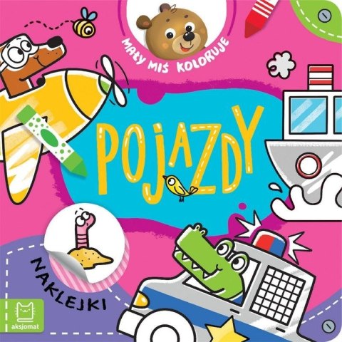 Książeczka edukacyjna Aksjomat Mały miś koloruje. Pojazdy Książeczka edukacyjna Aksjomat Mały miś koloruje. Pojazdy