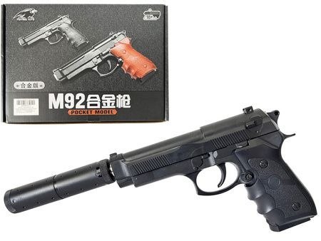 Pistolet Cabo Toys z tłumikiem, na kulki (A163) Pistolet Cabo Toys z tłumikiem, na kulki (A163)
