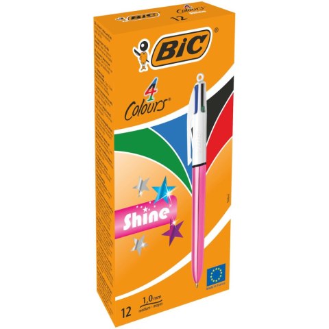 Długopis wielofunkcyjny standardowy Bic 4 Colours SHINE różowy mix 1,0mm (982875) Długopis wielofunkcyjny standardowy Bic 4 Colours SHINE różowy mix 1,0mm (982875)