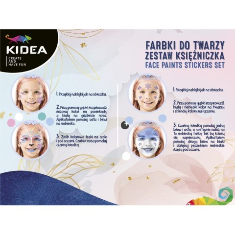 Farby do twarzy Kidea Zestaw Księżniczka z naklejkami (FDTZNKKA) Farby do twarzy Kidea Zestaw Księżniczka z naklejkami (FDTZNKKA)