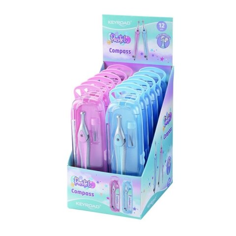 Cyrkiel Keyroad plastikowy pastelowy (KR972419) Cyrkiel Keyroad plastikowy pastelowy (KR972419)