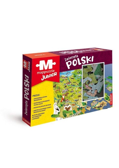 Puzzle MAPPUZZLE Junior. Zwierzęta Polski Demart