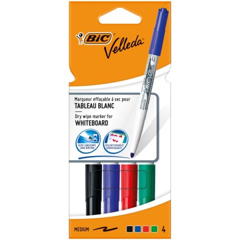 Marker suchościeralny Velleda 4 SZT 503842 4 kolory Mmm okrągła końcówka (1741) Marker suchościeralny Velleda 4 SZT 503842 4 kolory Mmm okrągła końcówka (1741)
