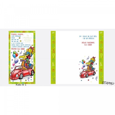 Kartka składana Ev-corp KIDS dziecięcy z cyferkami DL (STKK-01) Kartka składana Ev-corp KIDS dziecięcy z cyferkami DL (STKK-01)