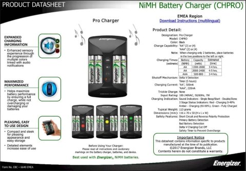 Ładowarka akumulatorowa Energizer PRO + 4 x R6 2000 mAh (NH15-2000) Ładowarka akumulatorowa Energizer PRO + 4 x R6 2000 mAh (NH15-2000)