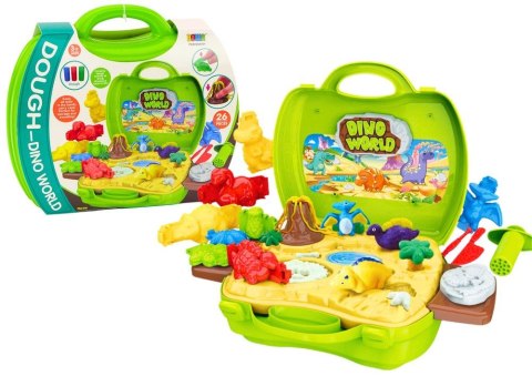 Masa plastyczna dla dzieci Lean Ciastolina Świat Dinozaurów W Walizce Foremki Narzędzia Zielony mix (19880) Masa plastyczna dla dzieci Lean Ciastolina Świat Dinozaurów W Walizce Foremki Narzędzia Zielony mix (19880)